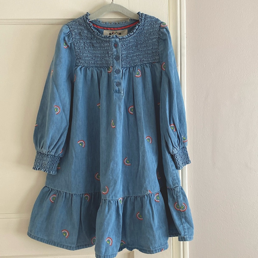Boden chambray embroidered dress